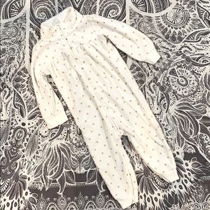 White Footless Fleece Turtleneck Onesie